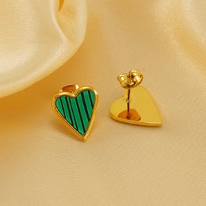 1 Pair Simple Series Classic Heart Stainless Steel  Gold Color Women's Stud Earrings h5 Picture2